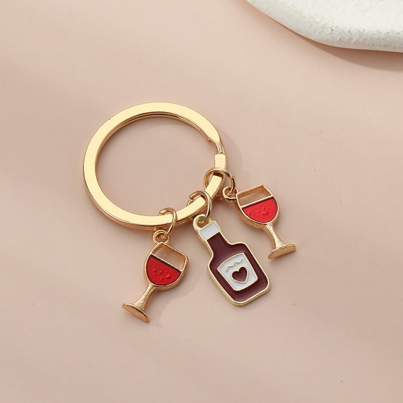 Wholesale Metal Wine Beer Keychain